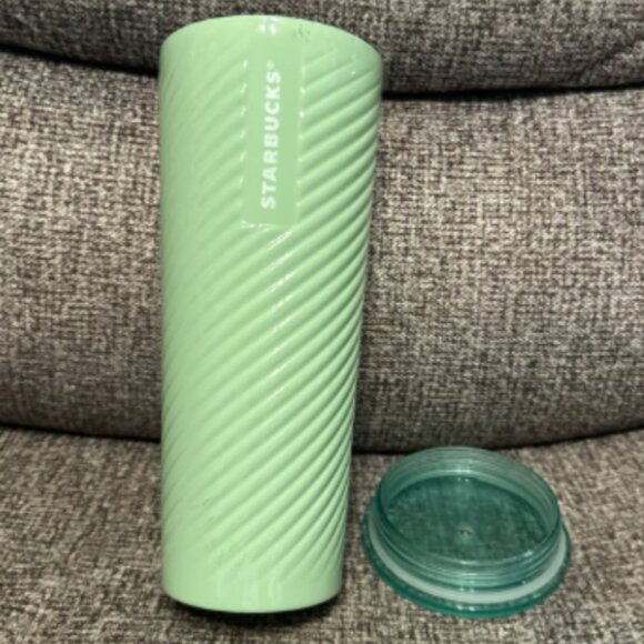 Starbucks 2023 Sage Spiral Mint Green Stainless Steel Pastel Tumbler No Straw - Picture 1 of 8